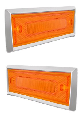 #ad New 1981 1987 CHEVROLET amp; GMC TRUCK C10 K10 SIDE MARKER WITH SS TRIM PAIR SET $69.95