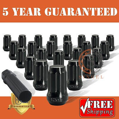 #ad #ad 24Pc M12x1.5 Lug Nuts Black Spline 1.4#x27;#x27;X0.75#x27;#x27;Lug Nuts for Aftermarket Wheels $21.56