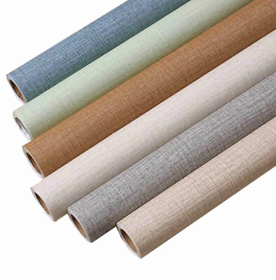 #ad Linen Self adhesive Wallpaper Home Wallpaper Removable Wall Paper $10.19