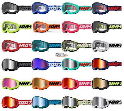 #ad 100% STRATA 2 Goggles ALL COLORS Offroad MX MTB Moto CLEAR OR MIRROR LENS $29.50