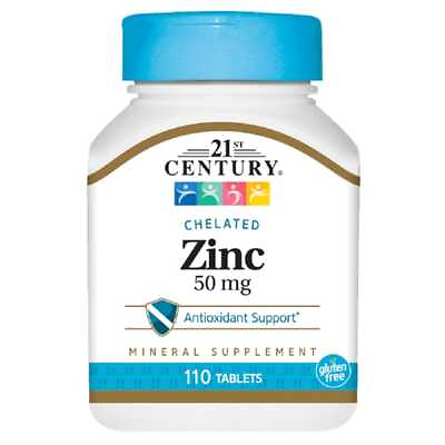 #ad 21st Century Chelated Zinc 50 mg 110 Tabs $7.06