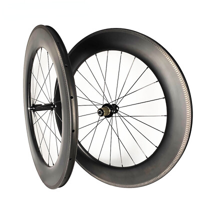 #ad #ad 90mm Depth 700C Carbon Road Bike Wheelset Time Trial Triathlon Wheels Clincher $587.16