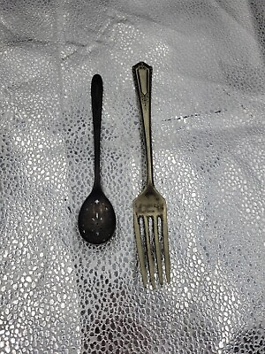 #ad Antique Spoon and Fork Unknown Age and Brand $8.33