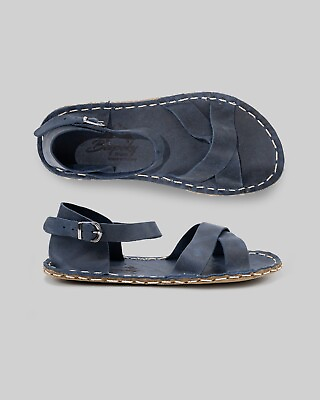 #ad NAVY BLUE Handmade Barefoot SANDALS Leather Minimalist Shoes Women Barefoot $80.75