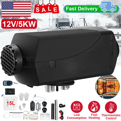 #ad 12V 5KW Air Diesel Heater Remote 10L Tank 5000W For Trucks Boat Trailer Set US $57.00