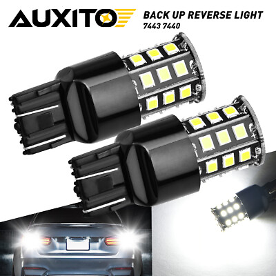 #ad 2x 7443 7440 6000K White for Reverse Backup Turn LED Signal Parking Lights Bulbs $10.44