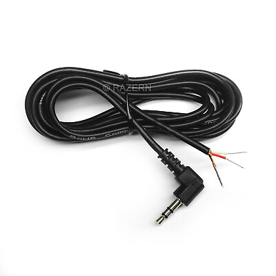 #ad 10 ft 3.5mm 1 8quot; Stereo Angle Male Mini Plug to Bare Wire Shielded Audio Cable $8.49
