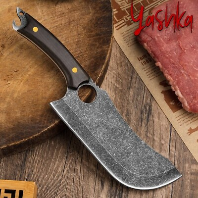 #ad Handmade Cleaver Chef Knife 7quot; High Carbon Kitchen Home Cook Tool Bottle Opener $35.80