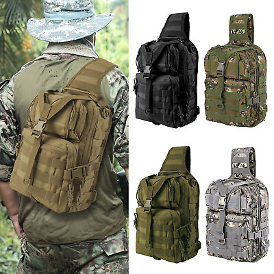 #ad Tactical Sling Bag Pack Range Bag Military Rover Assault Shoulder Backpack Molle $23.98