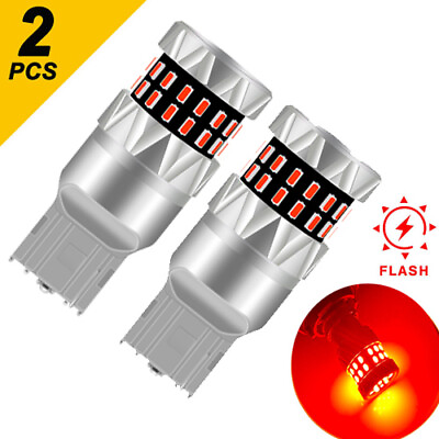 #ad 2PCS 7443 7440 LED Strobe Flash Blinking Brake Stop Tail Parking Light Bulbs Red $9.99