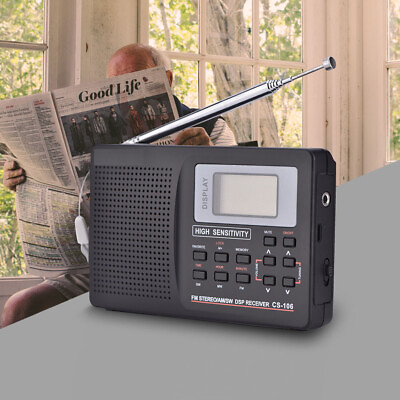 #ad #ad Portable Full Band AM FM SW MW LW Radio Digital Stereo Speaker PlayerHeadphones $16.48
