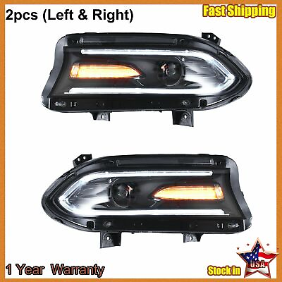 #ad Set of 2 LED Dual Beam Projector Headlights For 2015 20 Dodge Charger 68214398AA $241.90