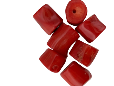#ad Coral 7mm x 10mm 18mm x 12mm Red Freeform Column Tube 21pcs Loose Glossy Beads $10.19