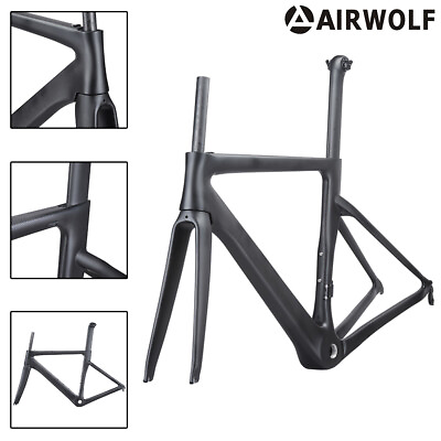 #ad #ad AIRWOLF Aero Full Carbon Road Bike Frame Aerodynamic Bicycle Frameset UD 700c $489.99
