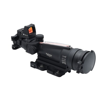 #ad TA11 3.5X35 Real Red Fiber Optic Illuminated Glass Riflescope with Red Dot Sight $158.00