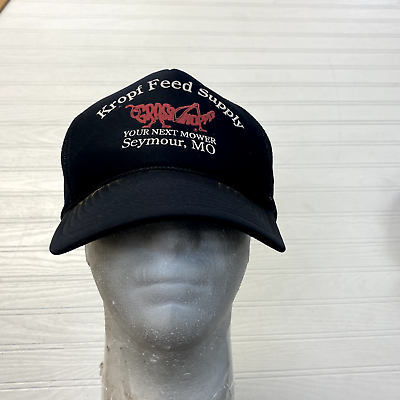 #ad Nissin Black Solid Kropf Feed Supply Mesh Back Trucker Hat One Size Fits All $15.00
