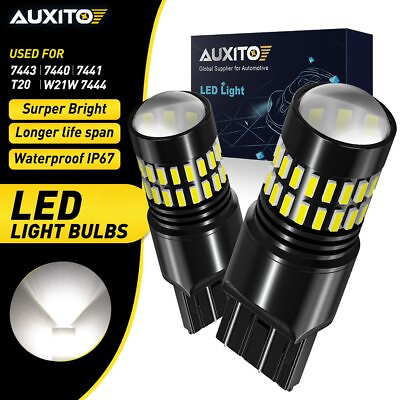 #ad AUXITO 2X 7440 7443 6000K Backup Reverse LED Light Bulb Hi Power 4014SMD 2400LM $12.59