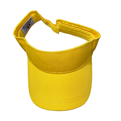 #ad Alleson Athletics Vintage adjustable bright yellow y2k gorp unisex sun visor $19.95