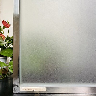 #ad Frosted Privacy Window Film Non adhesive Anti UV Stained Glass for Bathroom DIY $9.49