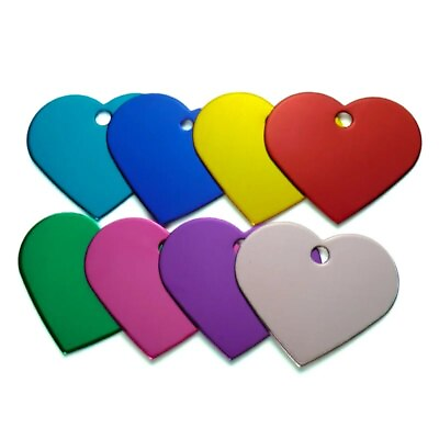 #ad Personalized Anodized Heart Aluminum Pet ID Tags Collars Custom For Dog Cat $2.72
