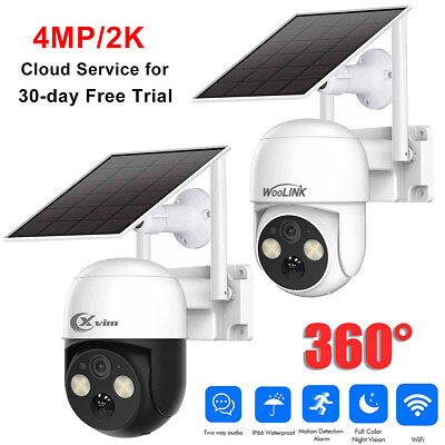 #ad 4MP WiFi Solar Camera Wireless Outdoor 2K Solar Battery Security Camera System $39.99