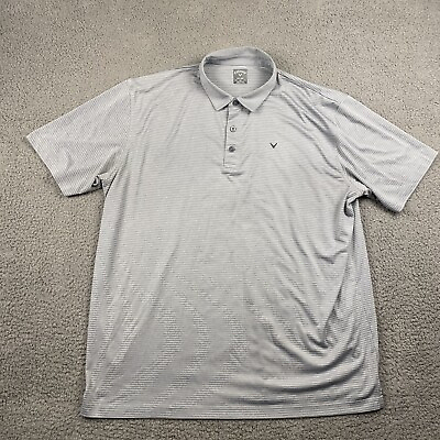 #ad Callaway Opti Dri Polo Shirt Men#x27;s 2XL Gray Striped $8.06