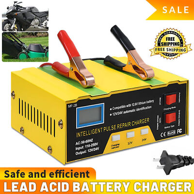 #ad #ad 12V 24V Heavy Duty Car Battery Charger Smart Automatic Intelligent Pulse Repair $19.98