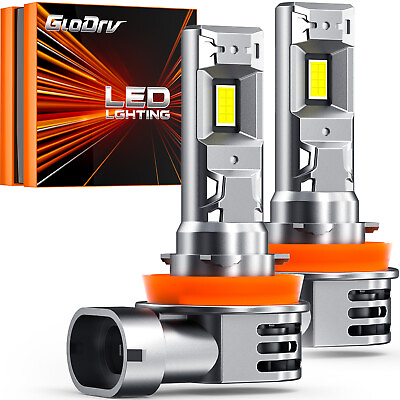 #ad GloDrv H11 LED Headlight Bulbs Low Beam 60W 20000LM 6000K White Extremely Bright $34.99