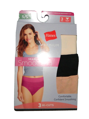 #ad Hanes Premium Women#x27;s Size 5 S Seamless Smoothing 3 Pair Hi Cuts Panties $13.99