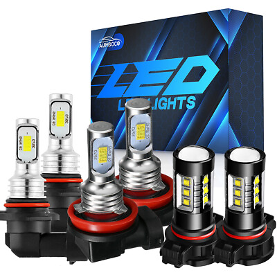 #ad For Chevy Silverado 1500 2500HD 2007 2019 9005 H11 5202 LED Headlight Fog Light $37.99