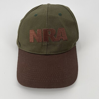 #ad #ad NRA Cap Green Brown Embroidered Adjustable Strap 100% Cotton Baseball Hat $14.99