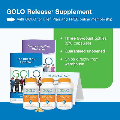 #ad GOLO Release supplement w GOLO for Life Plan 270 capsules SOLD BY GOLO $119.85