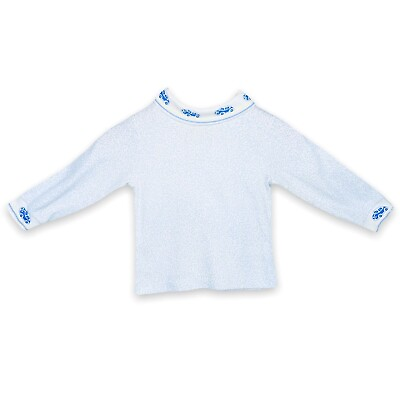 #ad Vintage OshKosh White Blue Car Print Long Sleeve Turtleneck Shirt Top 18m 24m $22.00