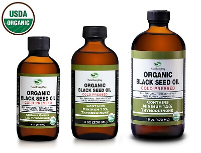 Organic Black Seed Oil 100% Pure Cold Pressed Cumin Nigella Sativa Fresh Bulk $9.95