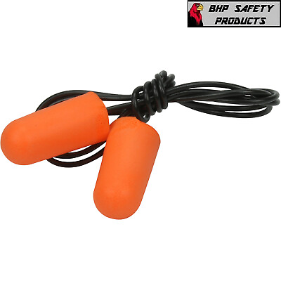 #ad Ear Plugs Corded Soft Orange Foam Sleep Travel Noise Shooting Earplugs NRR 32 $6.95