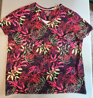 #ad Womens Shirts Size 1X Reel Legends Freeline short Sleeve V Neck Outdoor $15.99