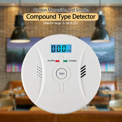 Carbon Monoxide CO and Smoke 2in1 Combination Detector Alarm Battery Operated $13.15