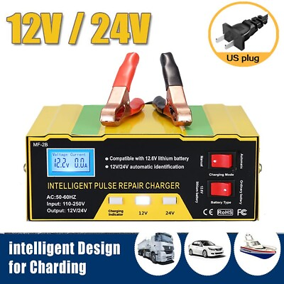 #ad Car Battery Charger Heavy Duty 12V 24V Smart Automatic Intelligent Pulse Repair $20.99