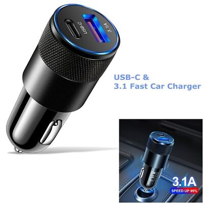 2 Port PD USB C Fast Charging Car Charger Adapter For iPhone 14 13 12 11 Samsung $3.94