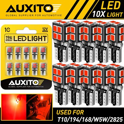 #ad 10X T10 168 194 Red LED Inner Tail Light Bulbs Super Bright 2825 192 2821 14E EA $14.99