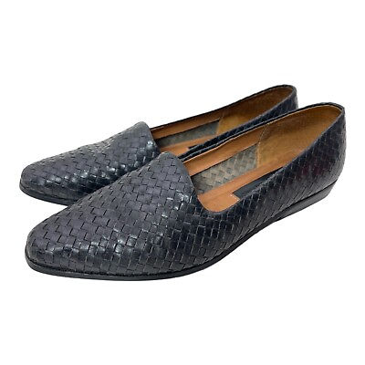 #ad Ipanema Basket Weave Leather Flats Slip On Shoes Womens Size 7 Charcoal $14.99
