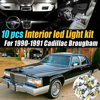 #ad 10Pc Super White Car Interior LED Light Bulb Kit for 1990 1991 Cadillac Brougham $18.19