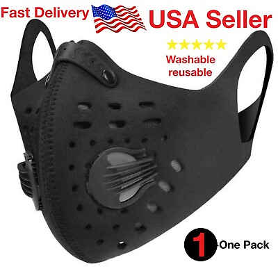 #ad USA Activated Carbon Air Purifying Face Mask Cycling Reusable Haze Valve $8.68