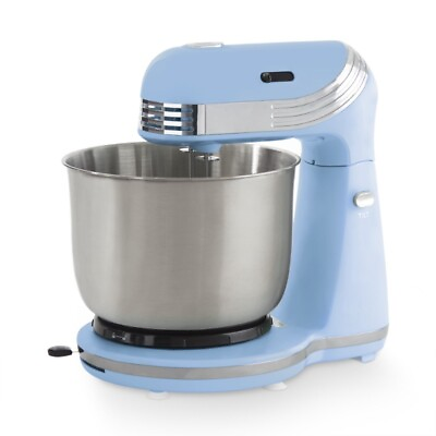 #ad 6 Speed Electric Stand Mixer with Dough Hook and Beaters 3 Qt Sky Blue $35.89