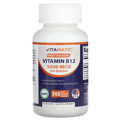 #ad Vitamin B12 Natural Berry 5000 mcg 365 Fast Dissolve Tablets 2500 mcg per $20.14