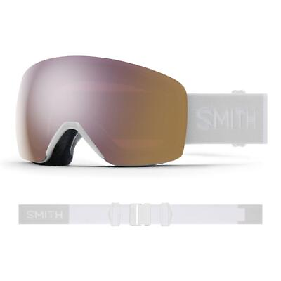 #ad NEW Smith Skyline Goggles White Vapor Chromapop Everyday Rose Gold Mirror $135.06