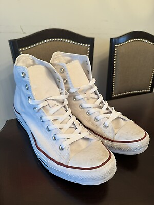 #ad MENS CONVERSE WHITE HIGH TOP SNEAKERS SIZE 10 $29.49