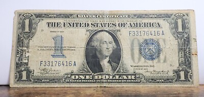 #ad 1934 Silver Certificate Blue Seal quot;Funny Backquot; $34.00