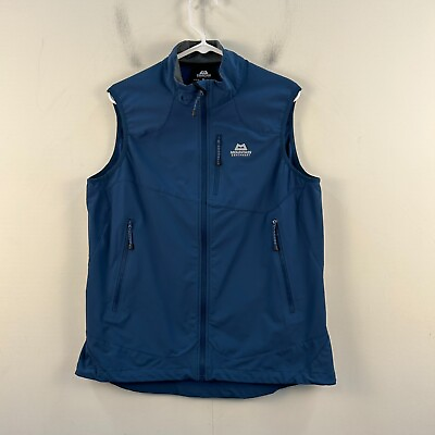 #ad Mountain Equipment Womens XL Vest Blue Zipper Sleeveless Pocket Woven 16217 $38.35