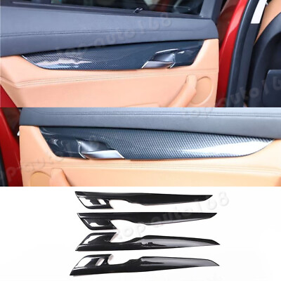 #ad No LED Lights Carbon Fiber Look Side Door Inner Cover Trim For BMW X5 2014 2018 $139.83